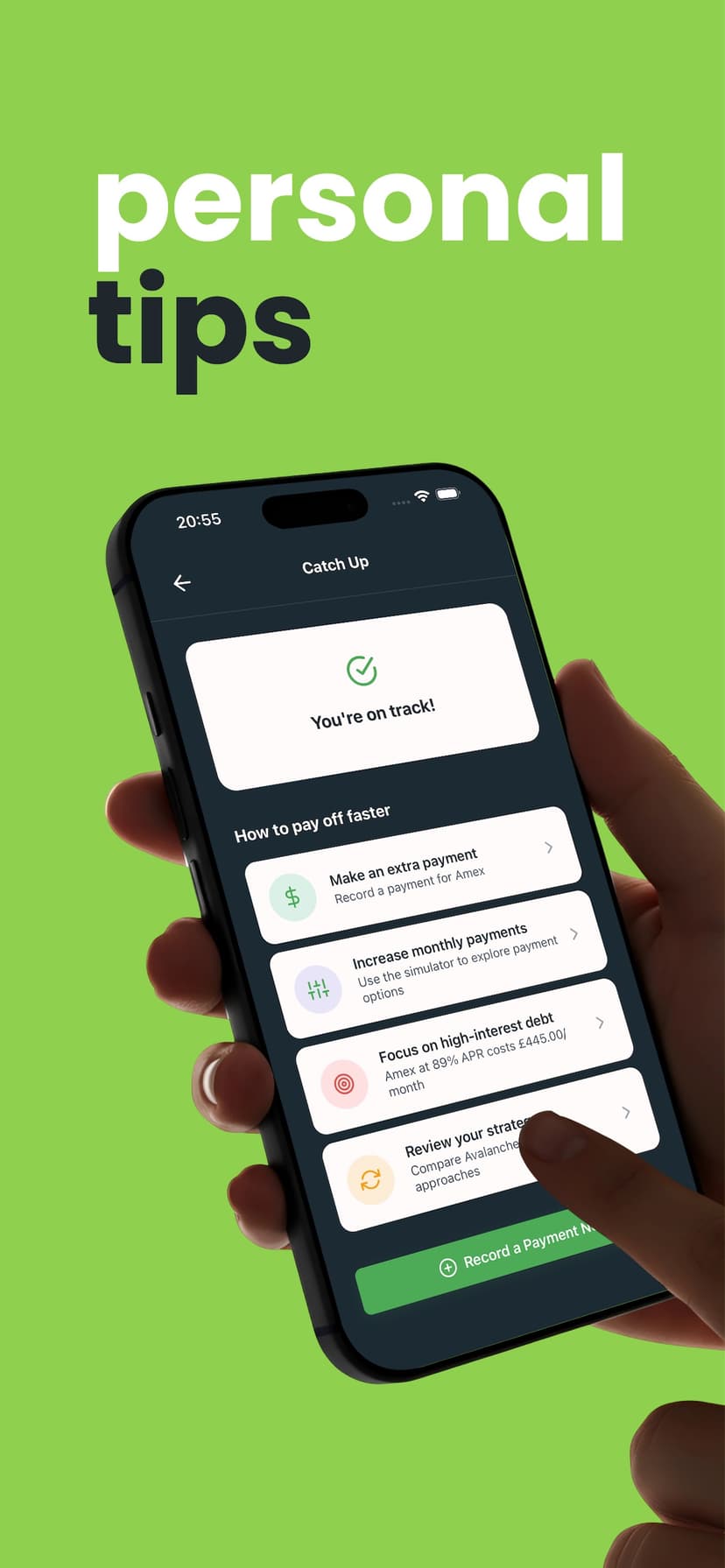 Get personal tips to pay off debt faster