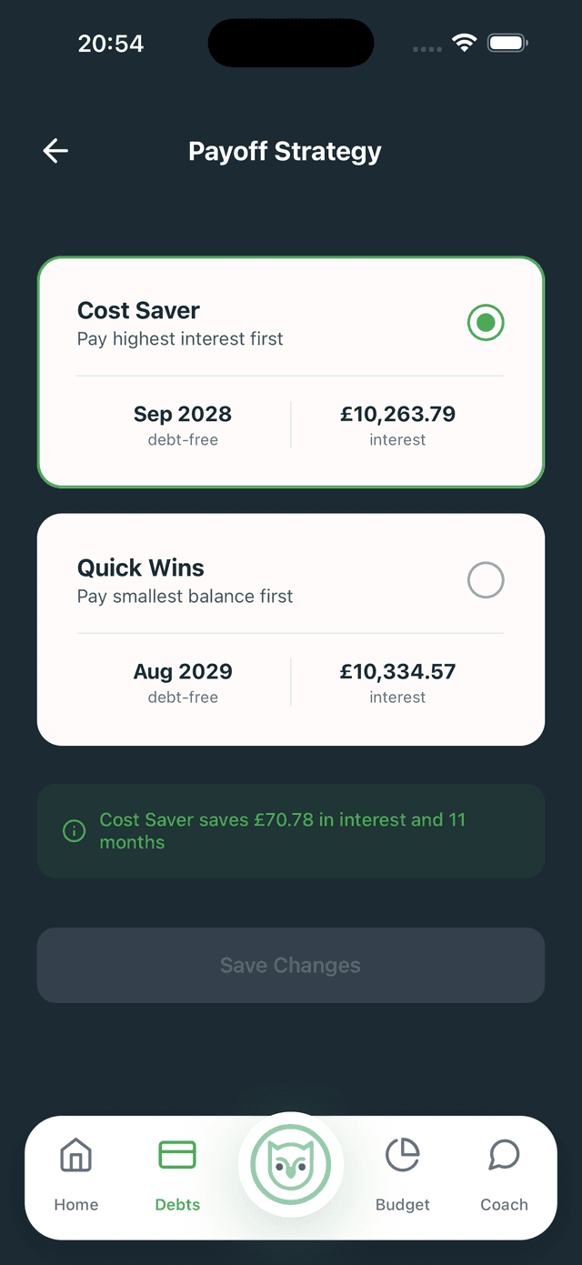 Payoff Strategy comparison